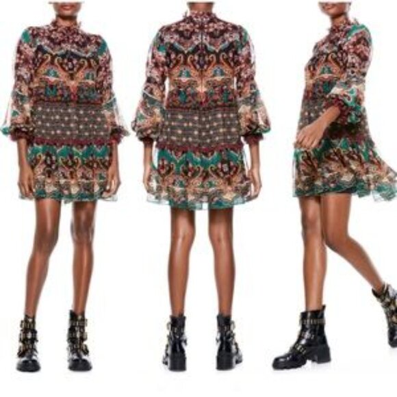 Alice And Olivia Dress Marcella Spellsbound Paisley mini - Picture 11 of 15